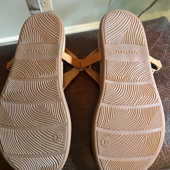 Vionic Tan Sandals with Supportive Sole and Adjustable Buckle - Picture 4 of 11